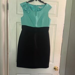 Studio One Green and Blue Sheath Dress Sleeveless Midi